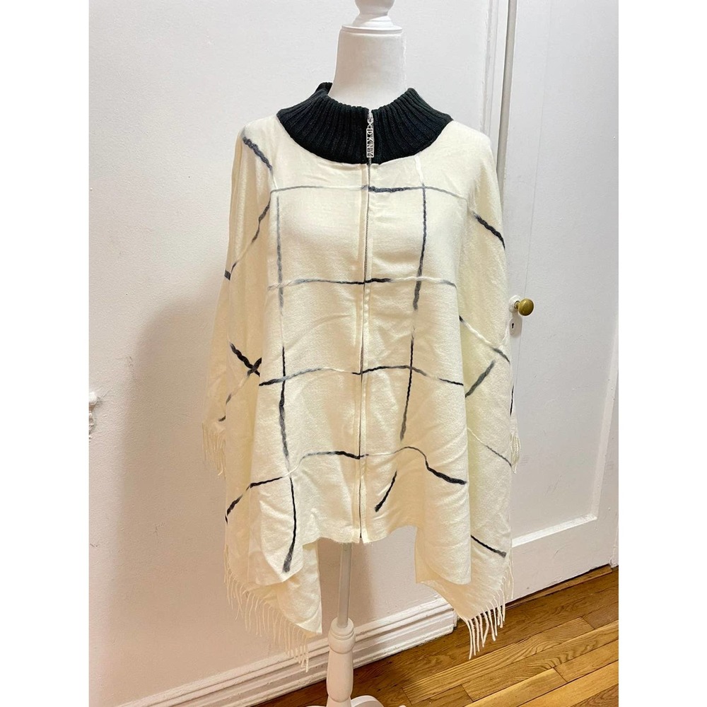 DKNY new white winter women cape poncho